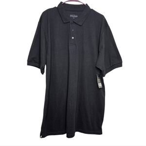 Galaxy Mens XL Black Short Sleeve Polo Shirt NEW